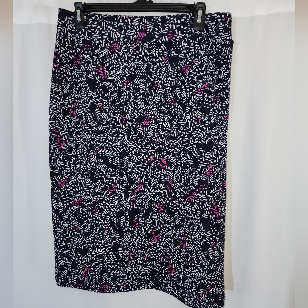 Renee C. Black, White & Pink Pencil Skirt